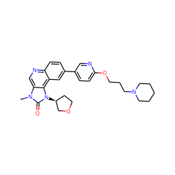 Cn1c(=O)n([C@H]2CCOC2)c2c3cc(-c4ccc(OCCCN5CCCCC5)nc4)ccc3ncc21 ZINC001772639085