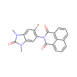 Cn1c(=O)n(C)c2cc(N3C(=O)c4cccc5cccc(c45)C3=O)c(Br)cc21 ZINC001772634563