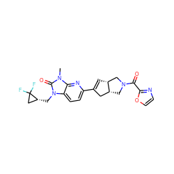 Cn1c(=O)n(C[C@@H]2CC2(F)F)c2ccc(C3=C[C@@H]4CN(C(=O)c5ncco5)C[C@@H]4C3)nc21 ZINC000145232502