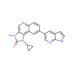 Cn1c(=O)n(C2CC2)c2c3cc(-c4cnc5[nH]ccc5c4)ccc3ncc21 ZINC001772570285