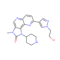 Cn1c(=O)n(C2CCNCC2)c2c3nc(-c4cnn(CCO)c4)ccc3ncc21 ZINC000118537929