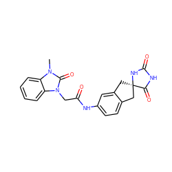 Cn1c(=O)n(CC(=O)Nc2ccc3c(c2)C[C@]2(C3)NC(=O)NC2=O)c2ccccc21 ZINC000034059563