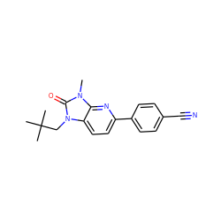 Cn1c(=O)n(CC(C)(C)C)c2ccc(-c3ccc(C#N)cc3)nc21 ZINC000144441234