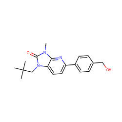 Cn1c(=O)n(CC(C)(C)C)c2ccc(-c3ccc(CO)cc3)nc21 ZINC000144434821