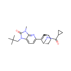 Cn1c(=O)n(CC(C)(C)C)c2ccc(C3=C[C@H]4CC[C@H]3CN4C(=O)C3CC3)nc21 ZINC000204986391