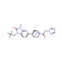 Cn1c(=O)n(CC(C)(C)C)c2ccc(C3=C[C@H]4CC[C@H]3CN4C(=O)Cn3cncn3)nc21 ZINC000145196745