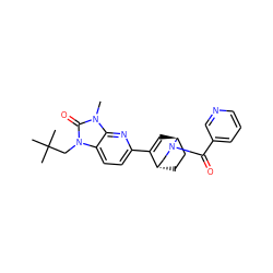 Cn1c(=O)n(CC(C)(C)C)c2ccc(C3=C[C@H]4CC[C@H]3CN4C(=O)c3cccnc3)nc21 ZINC000204960032