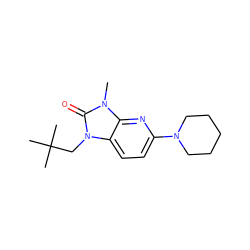 Cn1c(=O)n(CC(C)(C)C)c2ccc(N3CCCCC3)nc21 ZINC000116369977