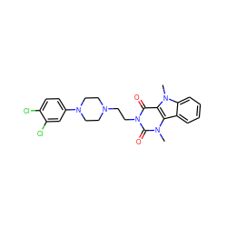 Cn1c(=O)n(CCN2CCN(c3ccc(Cl)c(Cl)c3)CC2)c(=O)c2c1c1ccccc1n2C ZINC000028604173