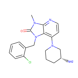 Cn1c(=O)n(Cc2ccccc2Cl)c2c(N3CCC[C@@H](N)C3)ccnc21 ZINC000199371025