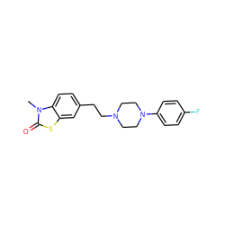 Cn1c(=O)sc2cc(CCN3CCN(c4ccc(F)cc4)CC3)ccc21 ZINC000013779682