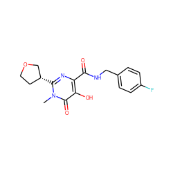 Cn1c([C@@H]2CCOC2)nc(C(=O)NCc2ccc(F)cc2)c(O)c1=O ZINC000149647480