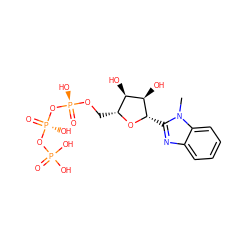 Cn1c([C@@H]2O[C@H](CO[P@@](=O)(O)O[P@@](=O)(O)OP(=O)(O)O)[C@@H](O)[C@H]2O)nc2ccccc21 ZINC000040776213
