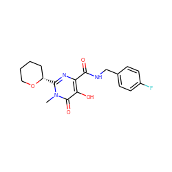 Cn1c([C@H]2CCCCO2)nc(C(=O)NCc2ccc(F)cc2)c(O)c1=O ZINC000299830869