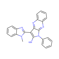 Cn1c(-c2c(N)n(-c3ccccc3)c3nc4ccccc4nc23)nc2ccccc21 ZINC000013146700