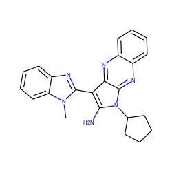 Cn1c(-c2c(N)n(C3CCCC3)c3nc4ccccc4nc23)nc2ccccc21 ZINC000037868707