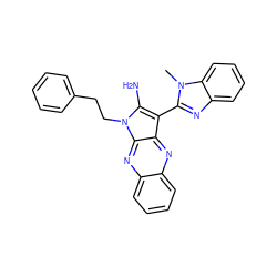 Cn1c(-c2c(N)n(CCc3ccccc3)c3nc4ccccc4nc23)nc2ccccc21 ZINC000013135591