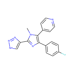 Cn1c(-c2c[nH]nn2)nc(-c2ccc(F)cc2)c1-c1ccncc1 ZINC000103258437