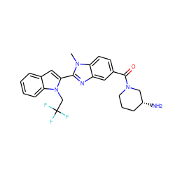 Cn1c(-c2cc3ccccc3n2CC(F)(F)F)nc2cc(C(=O)N3CCC[C@@H](N)C3)ccc21 ZINC001772643699