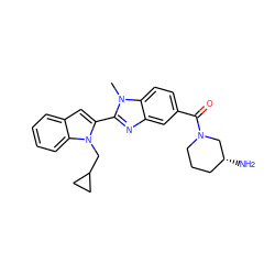 Cn1c(-c2cc3ccccc3n2CC2CC2)nc2cc(C(=O)N3CCC[C@@H](N)C3)ccc21 ZINC001772656347