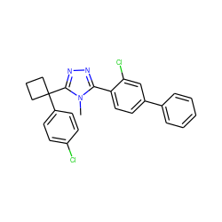 Cn1c(-c2ccc(-c3ccccc3)cc2Cl)nnc1C1(c2ccc(Cl)cc2)CCC1 ZINC000040953929