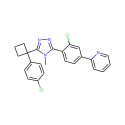 Cn1c(-c2ccc(-c3ccccn3)cc2Cl)nnc1C1(c2ccc(Cl)cc2)CCC1 ZINC000040974086