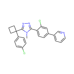 Cn1c(-c2ccc(-c3cccnc3)cc2Cl)nnc1C1(c2ccc(Cl)cc2)CCC1 ZINC000040430308