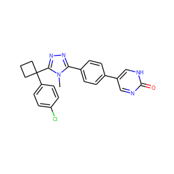 Cn1c(-c2ccc(-c3cnc(=O)[nH]c3)cc2)nnc1C1(c2ccc(Cl)cc2)CCC1 ZINC000071296997