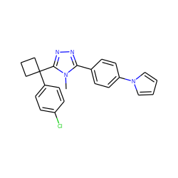 Cn1c(-c2ccc(-n3cccc3)cc2)nnc1C1(c2ccc(Cl)cc2)CCC1 ZINC000040953931