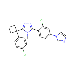 Cn1c(-c2ccc(-n3ccnc3)cc2Cl)nnc1C1(c2ccc(Cl)cc2)CCC1 ZINC000040431134