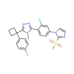 Cn1c(-c2ccc(-n3ccnc3S(C)(=O)=O)cc2Cl)nnc1C1(c2ccc(Cl)cc2)CCC1 ZINC000040431126