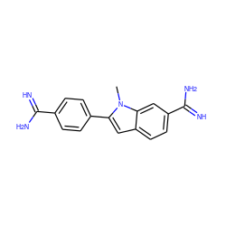 Cn1c(-c2ccc(C(=N)N)cc2)cc2ccc(C(=N)N)cc21 ZINC000005161526