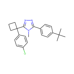 Cn1c(-c2ccc(C(C)(C)C)cc2)nnc1C1(c2ccc(Cl)cc2)CCC1 ZINC000040973590