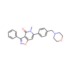 Cn1c(-c2ccc(CN3CCOCC3)cc2)cc2onc(-c3ccccc3)c2c1=O ZINC000144910959