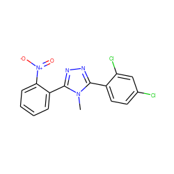 Cn1c(-c2ccc(Cl)cc2Cl)nnc1-c1ccccc1[N+](=O)[O-] ZINC000029043164