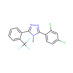 Cn1c(-c2ccc(Cl)cc2Cl)nnc1-c1ccccc1C(F)(F)F ZINC000029042503