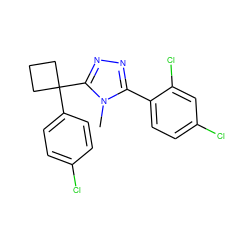 Cn1c(-c2ccc(Cl)cc2Cl)nnc1C1(c2ccc(Cl)cc2)CCC1 ZINC000040431152