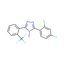 Cn1c(-c2ccc(F)cc2Cl)nnc1-c1ccccc1C(F)(F)F ZINC000029042587