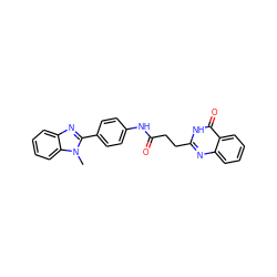 Cn1c(-c2ccc(NC(=O)CCc3nc4ccccc4c(=O)[nH]3)cc2)nc2ccccc21 ZINC000103254101