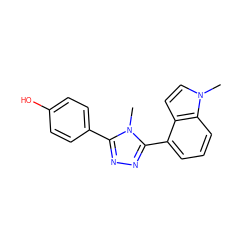 Cn1c(-c2ccc(O)cc2)nnc1-c1cccc2c1ccn2C ZINC000029043160