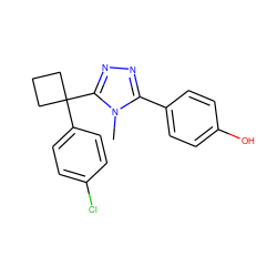 Cn1c(-c2ccc(O)cc2)nnc1C1(c2ccc(Cl)cc2)CCC1 ZINC000040952632