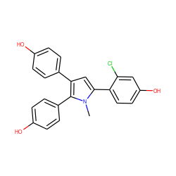 Cn1c(-c2ccc(O)cc2Cl)cc(-c2ccc(O)cc2)c1-c1ccc(O)cc1 ZINC000095573349