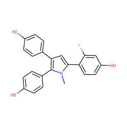 Cn1c(-c2ccc(O)cc2F)cc(-c2ccc(O)cc2)c1-c1ccc(O)cc1 ZINC000095580209