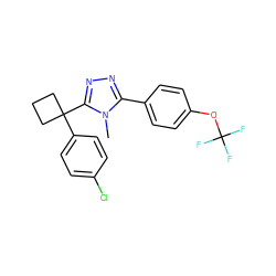 Cn1c(-c2ccc(OC(F)(F)F)cc2)nnc1C1(c2ccc(Cl)cc2)CCC1 ZINC000036401412