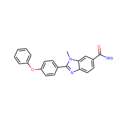 Cn1c(-c2ccc(Oc3ccccc3)cc2)nc2ccc(C(N)=O)cc21 ZINC000036179305