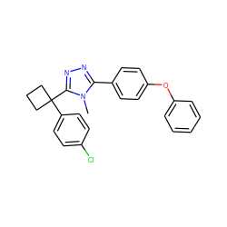 Cn1c(-c2ccc(Oc3ccccc3)cc2)nnc1C1(c2ccc(Cl)cc2)CCC1 ZINC000040952909