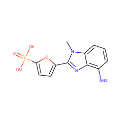 Cn1c(-c2ccc(P(=O)(O)O)o2)nc2c(N)cccc21 ZINC000045286920