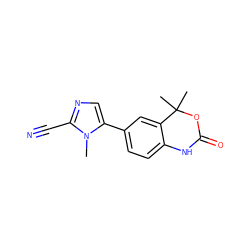 Cn1c(-c2ccc3c(c2)C(C)(C)OC(=O)N3)cnc1C#N ZINC000026282012