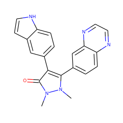 Cn1c(-c2ccc3nccnc3c2)c(-c2ccc3[nH]ccc3c2)c(=O)n1C ZINC000045391140