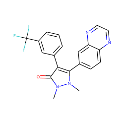 Cn1c(-c2ccc3nccnc3c2)c(-c2cccc(C(F)(F)F)c2)c(=O)n1C ZINC000045350488